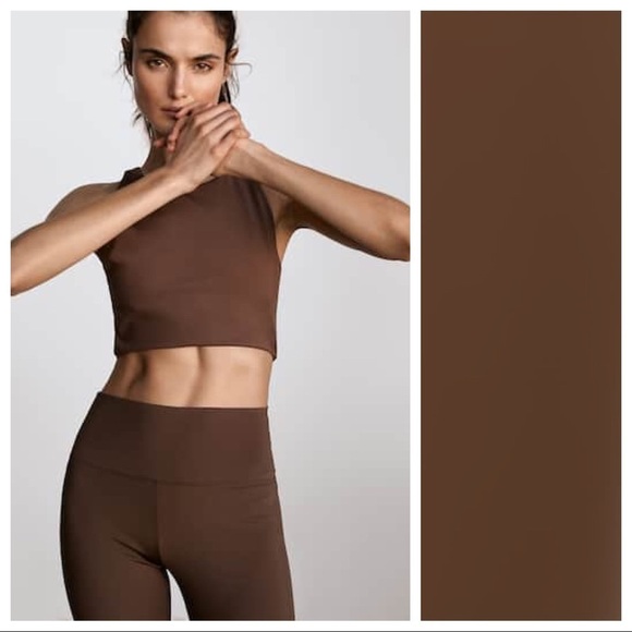 NWT. Massimo Dutti Brown Crop Top. Size M. - Picture 1 of 13